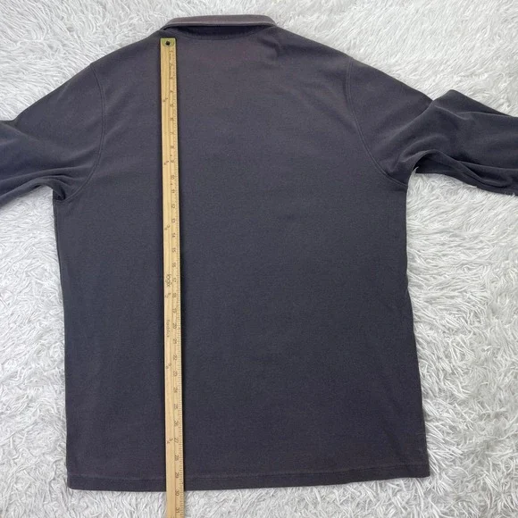 Vuori Shirt Mens XXL Washed Gray Westport Polo Long Sleeve Classic Fit Stretch - Picture 7 of 8